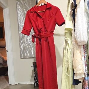 Elegant Red Midi Dress